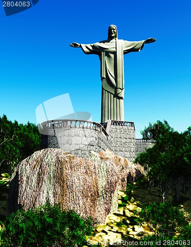 Image of Famous statue of the Christ the Reedemer, in Rio de Janeiro, Brazil