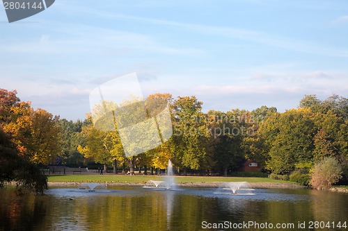 Image of Fountains in the park in Wroclaw, Poland