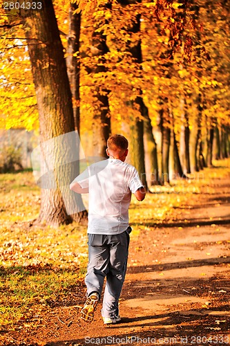Image of Male jogger in the park