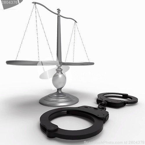 Image of Scales of justice and handcuffs