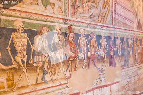 Image of  Danse Macabre fresco, Hrastovlje, Slovenia.