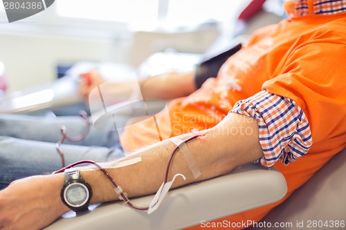 Image of Blood donor at donation.