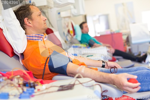 Image of Blood donor at donation.