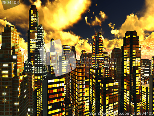 Image of  Business District at Night