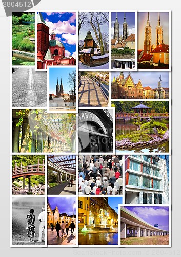 Image of European city in collage