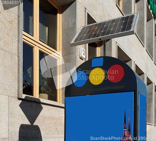 Image of building and solar power panel