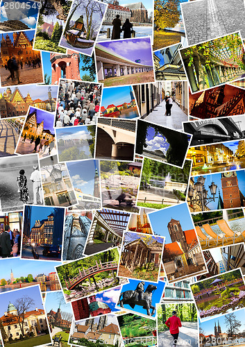 Image of European city in collage