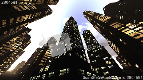 Image of  Business District at Night