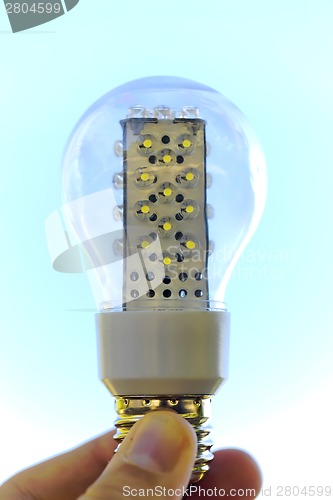 Image of Light bulb held in palm