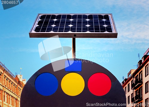 Image of building and solar power panel