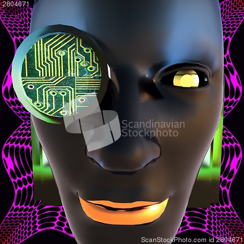 Image of Cyborg's face