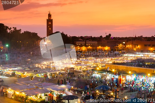 Image of Jamaa el Fna, Marrakesh, Morocco.