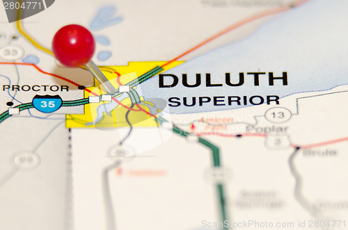 Image of duluth city pin on the map
