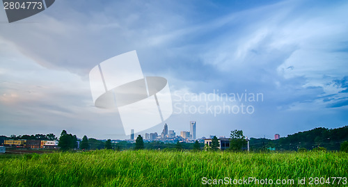 Image of looking at charlotte the queen city financial district from a di