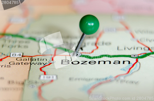 Image of bozeman city pin on the map