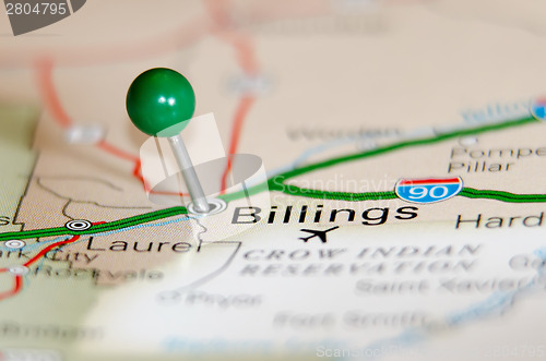 Image of billings city pin on the map