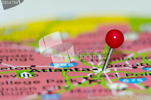 Image of atlanta city pin on the map