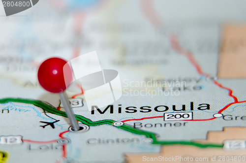 Image of missoula city pin on the map