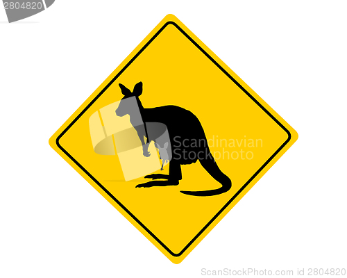 Image of Kangaroo warning sign