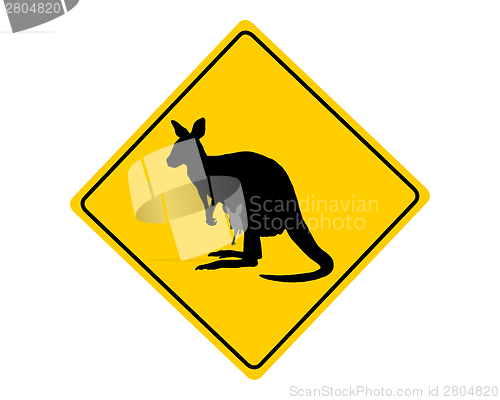 Image of Kangaroo warning sign