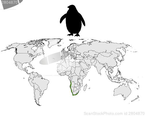 Image of African penguin range