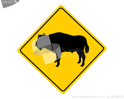 Image of Bison warning sign