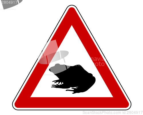 Image of Toad migration warning sign