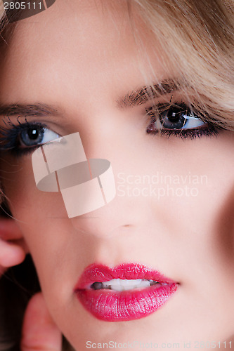 Image of close up portrait of beautiful woman