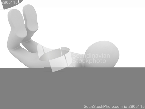 Image of 3d man isolated on white. Series: morning exercises - flexibilit