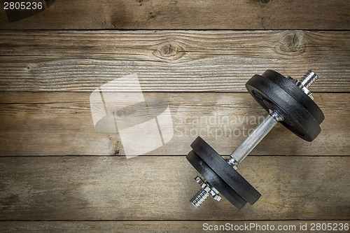 Image of exercise concept - iron dumbbell 
