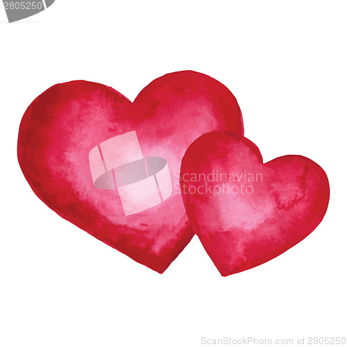 Image of Watercolor heart. Design element.