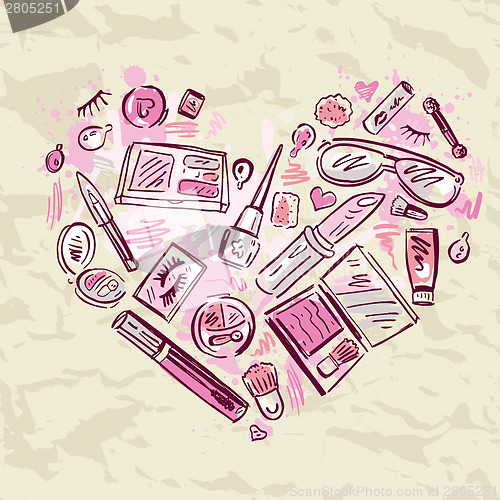 Image of Heart of Makeup products set.