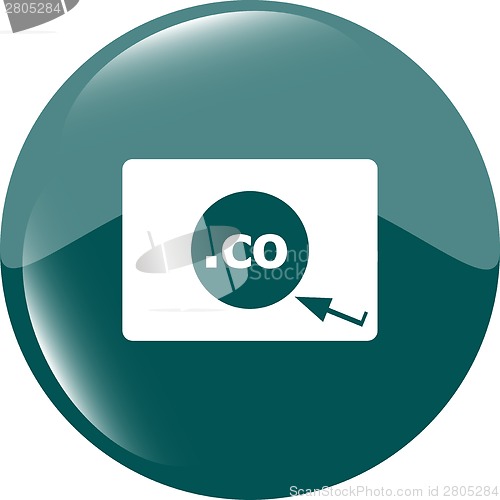 Image of Domain CO sign icon. Top-level internet domain symbol