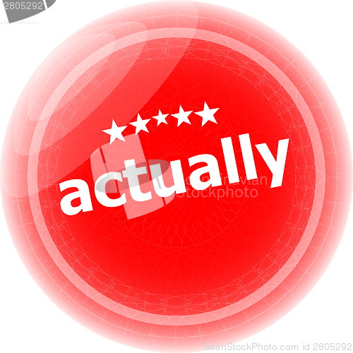 Image of actually red stickers, icon button isolated on white