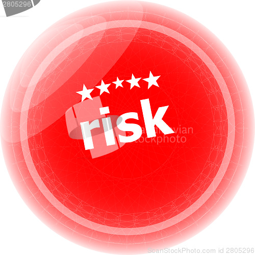 Image of risk red rubber stamp over a white background