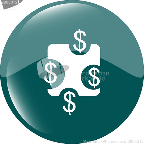 Image of web sign icon. Dollar usd symbol. shiny button. Modern UI website button