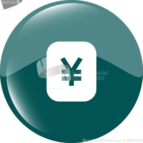 Image of Yen JPY sign icon. web app button. web icon