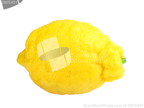 Image of Single fresh yellow lemon