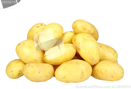 Image of Heap of yellow raw potatos