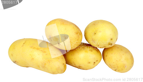 Image of Heap of yellow raw potatos