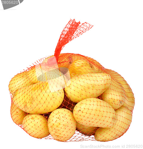 Image of Potatoes in red string bag