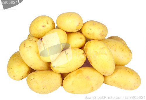 Image of Heap of yellow raw potatos