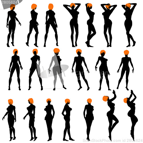 Image of Naked sexy girls silhouette set