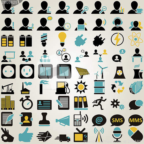 Image of Business and office icon set