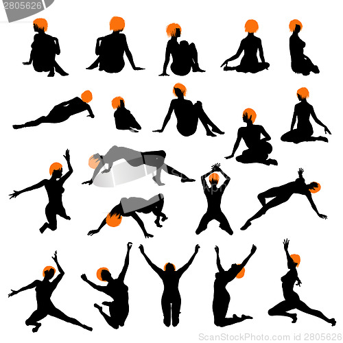 Image of Naked sexy girls silhouette set