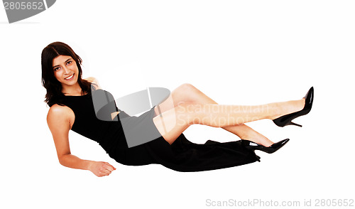 Image of Woman lying on floor.