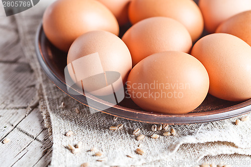 Image of  fresh brown eggs 