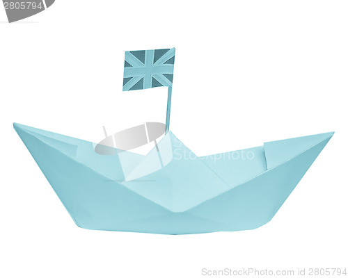 Image of Paper ship with UK Flag