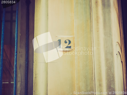 Image of Retro look Blue house number