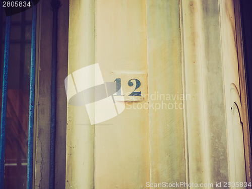 Image of Retro look Blue house number